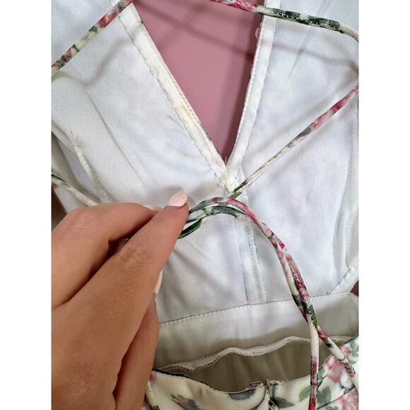 NEW NWT Mac Duggal Floral Sequined Cut Out Lace Up Gown A93746 Size 4 - Picture 10 of 15